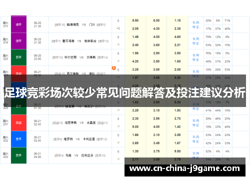 足球竞彩场次较少常见问题解答及投注建议分析