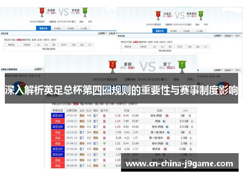 深入解析英足总杯第四圈规则的重要性与赛事制度影响