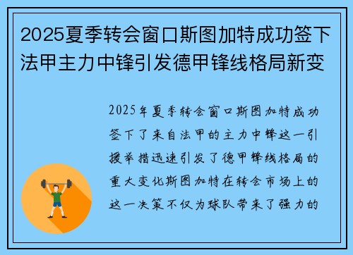2025夏季转会窗口斯图加特成功签下法甲主力中锋引发德甲锋线格局新变化